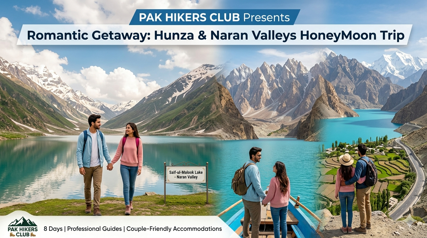 pak hikers club presents trips to Hunza valley + Naran valley for honeymoon